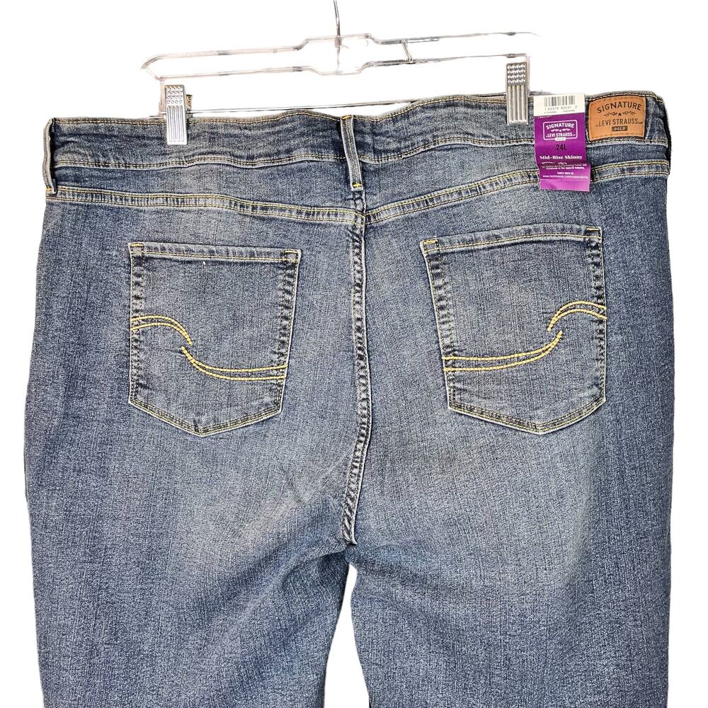 Signature Levi's Strauss Womens Blue Mid Rise Skinny Denim Skinny Jeans 24 L - Picture 7 of 7
